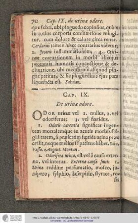 Cap. IX. De urina odore