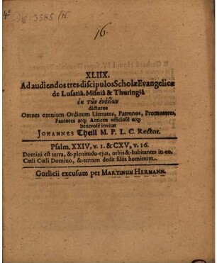 XLIIX. Ad audiendos tres discipulos ... ek tōn enontōn dicturos ...