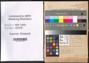 Entnazifizierung Elisabeth Supnick , geb. 15.09.1891 (Lehrerin)