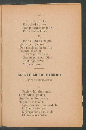 El anillo de hierro : (Canto de Margarita)