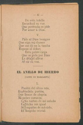 El anillo de hierro : (Canto de Margarita)