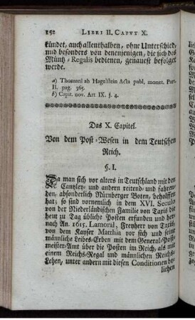 Das X. Capitel. von dem Post-Wesen in dem Teutschen Reich.