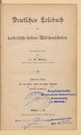 Teil 2, [Schülerband]: Für das vierte, fünfte und sechste Schuljahr