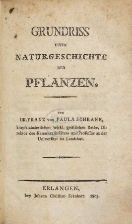 Grundriss einer Naturgeschichte der Pflanzen