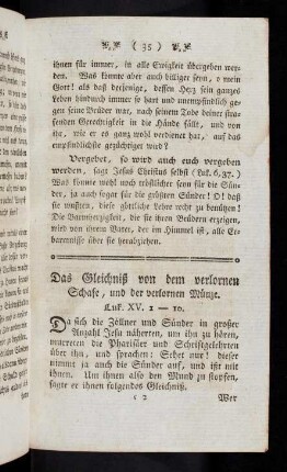 35-41, Das Gleichniß von dem verlornen Schafe, und der verlornen Münze