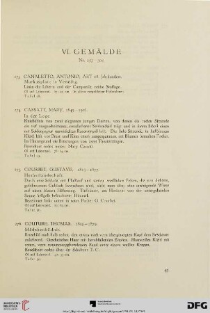 VI. Gemälde (Nr. 273-304)