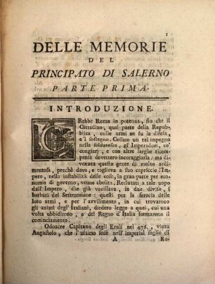 Delle memorie del principato di Salerno, 1. Parte 1, che contiene le notizie di tal principato dall'anno 840 - 1127. - 1788. - XIV, 360 S.