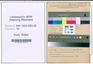 Entnazifizierung Walter Koch , geb. 21.04.1908 (Antiquar)