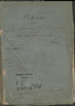 Belegakte zum Heiratsregister 1810 und 1811 der Munizipalität Ostenfelde.
