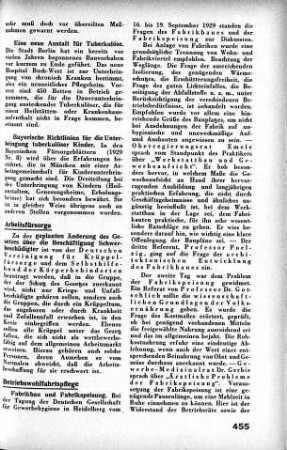 Geplante Änderung des Gesetzes über die Beschäftigung Schwerbeschädigter [Arbeitsfürsorge]