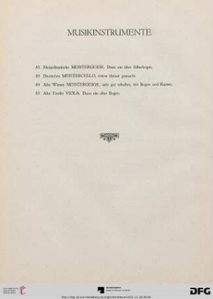 Musikinstrumente (Nr. 82-85)
