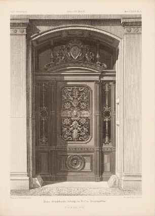 Wohn- und Geschäftshaus Mendelssohn & Co, Berlin: Ansicht Tür (aus: Architektonisches Skizzenbuch, H. 139/4, 1876)