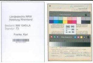 Entnazifizierung Karl Franke , geb. 02.03.1904 (Angestellter)