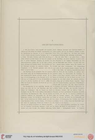 V. Architektonisches