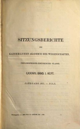 Sitzungsberichte. 87. 1877