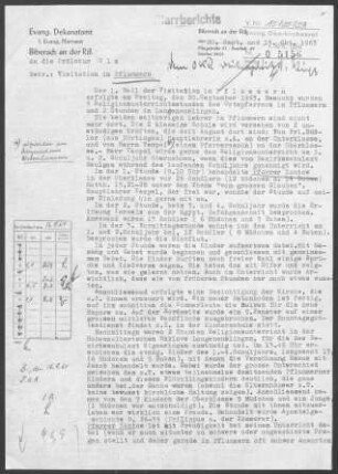 Pflummern-Heiligkreuztal: Visitationsbericht mit Pfarrbericht 1963