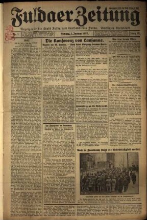 Erste Ausgabe vom Freitag, den 01. Januar 1932.