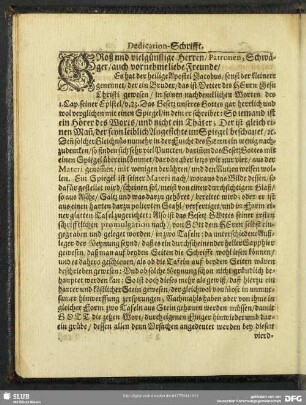 Dedication-Schrifft