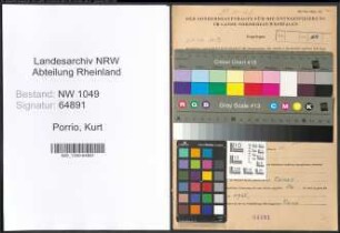 Entnazifizierung Kurt Porrio , geb. 11.10.1910 (Vertreter)