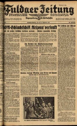 Ausgabe vom Samstag, den 13. Dezember 1941.