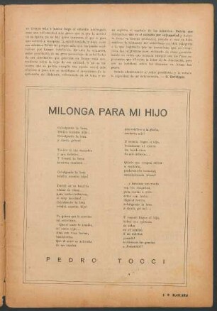 Milonga para mi hijo