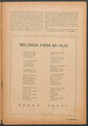 Milonga para mi hijo