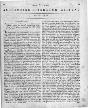 Strampff, H. L. v. ; Uhden, A.: Ueber das Recht, terminweise Abbüßung von Strafen zu gestatten. Berlin; Stettin; Elbing: Nicolai 1831