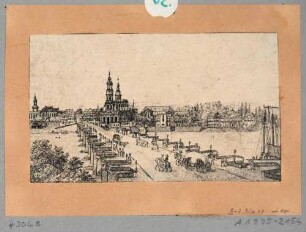 Stadtansicht von Dresden, Blick von Norden über die Augustusbrücke auf die Altstadt