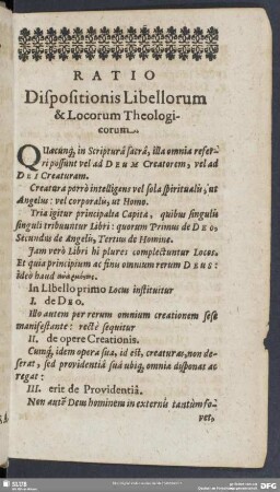 Ratio Despositionis Lobellorum & Locorum Theologicorum