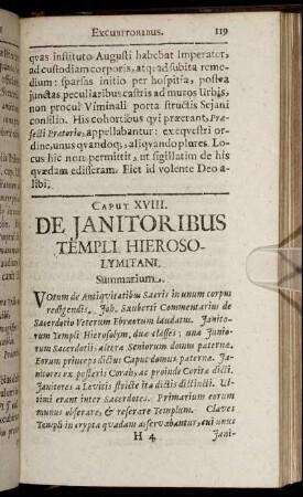 Caput XVIII. De Janitoribus Templi Hierosolymitani.