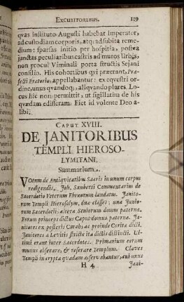 Caput XVIII. De Janitoribus Templi Hierosolymitani.