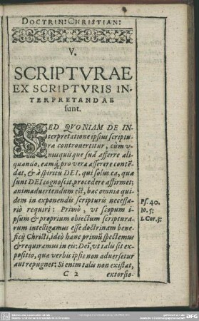 V. Scripturae Ex Scripturis Interpretandae sunt