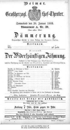 Der Widerspänstigen Zähmung