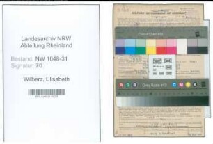 Entnazifizierung Elisabeth Wilberz , geb. 12.06.1896 ()