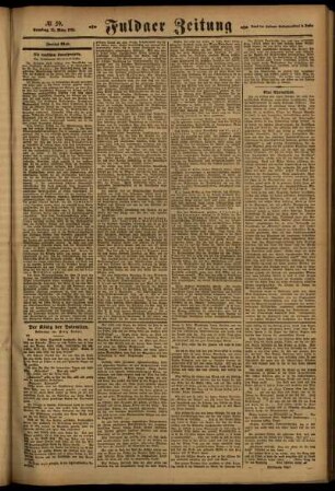 Zweite Ausgabe vom Samstag, den 12. März 1921.