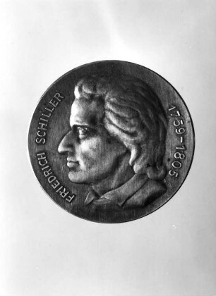 Ehrenmedaille Rektor und Senat der Friedrich-Schiller-Universität Jena : Ehrenmedaille Rektor und Senat der Friedrich-Schiller-Universität Jena. Vorderseite mit Portrait Friedrich Schiller (im Profil) und Umschrift "Friedrich Schiller 1759-1805"