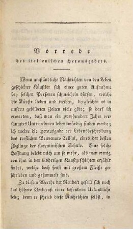 Goethe's Werke : [in 20 Bänden], 15. [Benvenuto Cellini. Erster Theil]