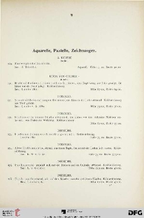 Aquarelle, Pastelle, Zeichnungen (Nr. 169-231)