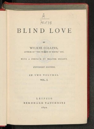 Vol. 1: Blind love : in two volumes