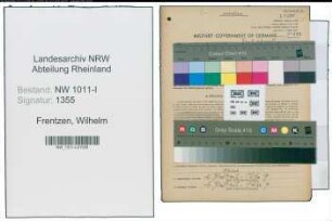 Entnazifizierung Wilhelm Frentzen , geb. 11.05.1899 (Posthalter)