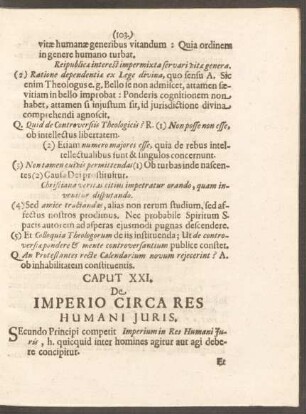 Caput XXI. De Imperio Circa Res Humani Juris.