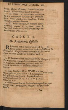 Caput 3. De Redemtoris Officiis.