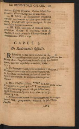 Caput 3. De Redemtoris Officiis.