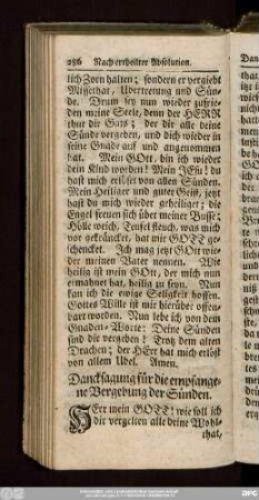 Dancksagung für die empfangene Vergebung der Sünden.