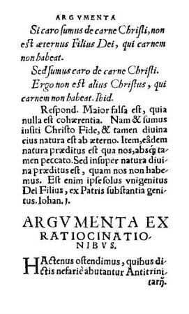 Argvmenta Ex Ratiocinationibvs