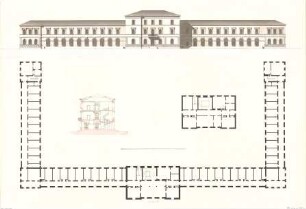 Mühe, Anton; Gerichtsgebäude - Grundrisse, Schnitt