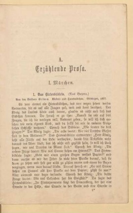 A. Erzählende Prosa