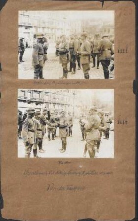 Verteilung von Auszeichnungen an Offiziere. (Frontbesuch S.M. König Ludwigs III in Lille 15.05.1918)