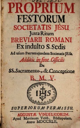 Proprium Jesuitarum Monachii