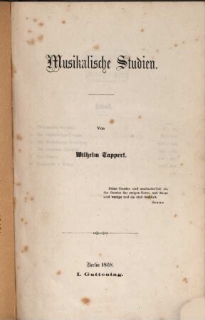 Musikalische Studien